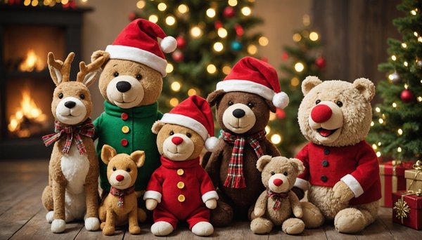 Pupazzi e animali decorativi di natale per un festoso look